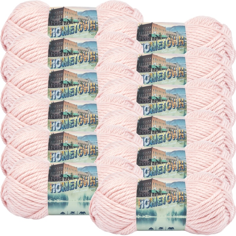 (12 Pack) Lion Brand Yarn Hometown Yarn, Providence Pink