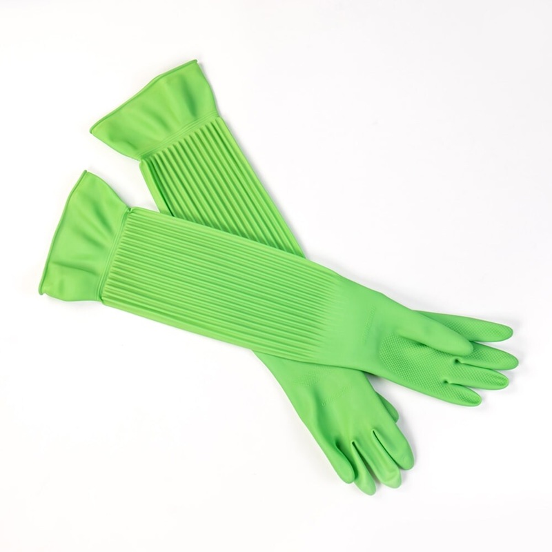 Arms Length Latex All Purpose Cleaning Gloves, Textured Fingers, Pair 22.8