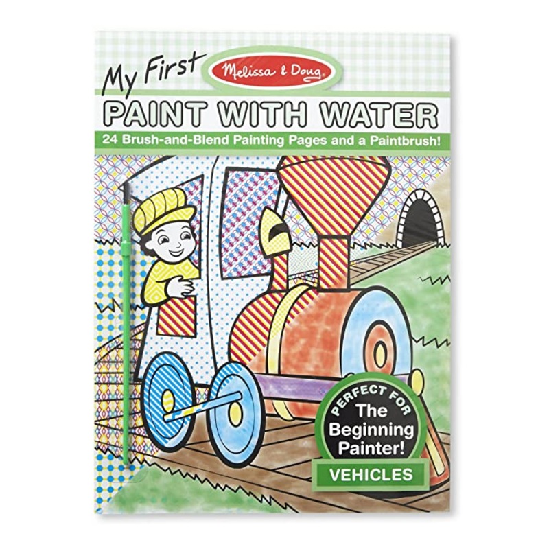 Melissa & Doug My First Paint with Water Vehicles All Inclusive Art Pad 14 Pages