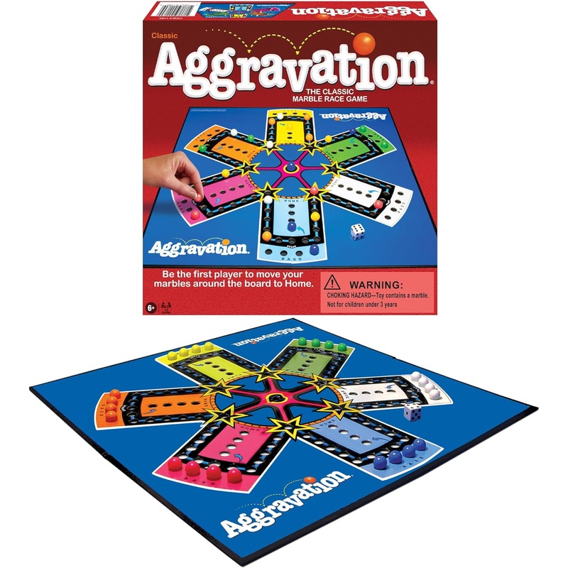 Winning Moves Games Classic Aggravation Marble Race Family Game for 2 or More Players