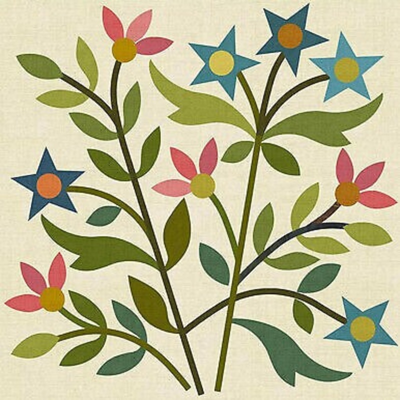 Spring Bouquet Blk 3 Laser Cut fusible Applique  Laundry Backet Quilts