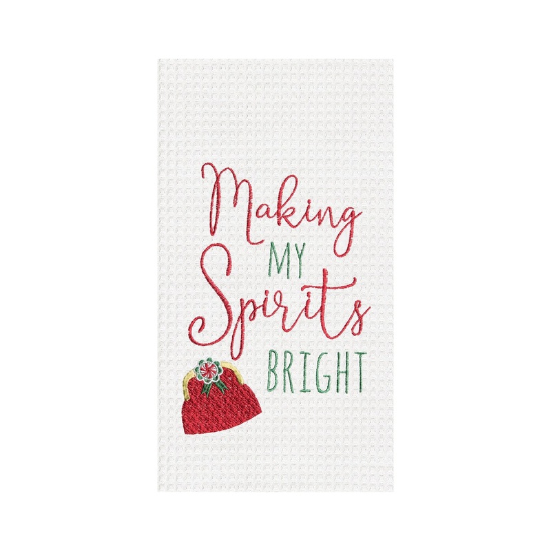 Making Spirts Bright Embroidered Waffle Weave Kitchen Towel