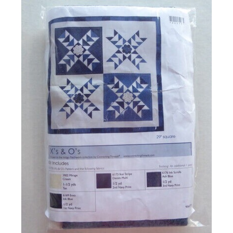 Xs and Os Quilt Kit Wall Hanging 29 Inches square by Connecting Threads