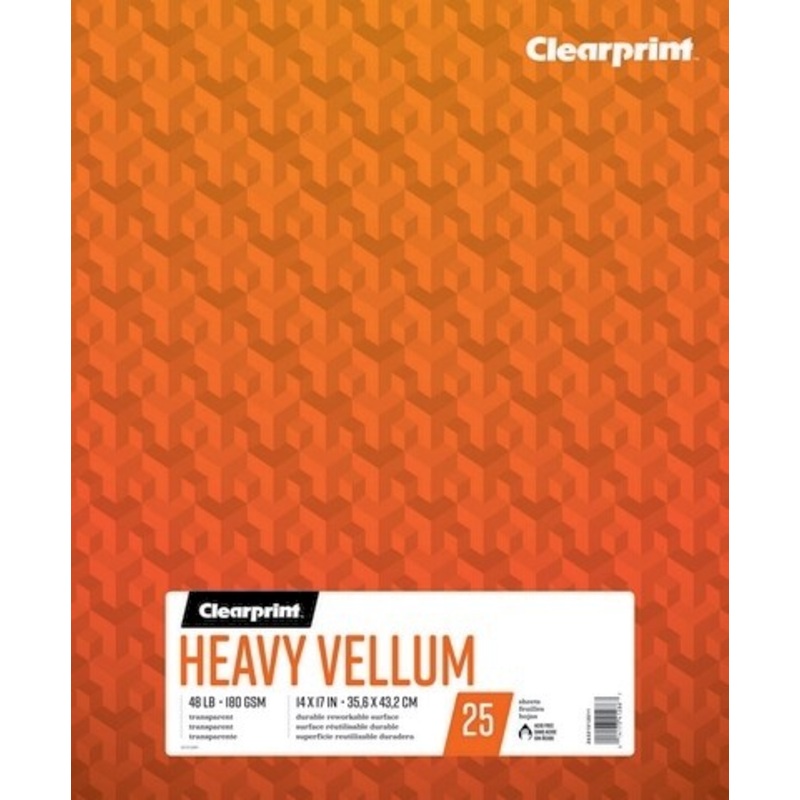 CLEARPRINT HEAVY VELLUM PAD 25SH 48LB 19X24