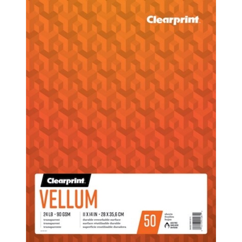CLEARPRINT TRACING VELLUM PAD 50SH 90G 11X14
