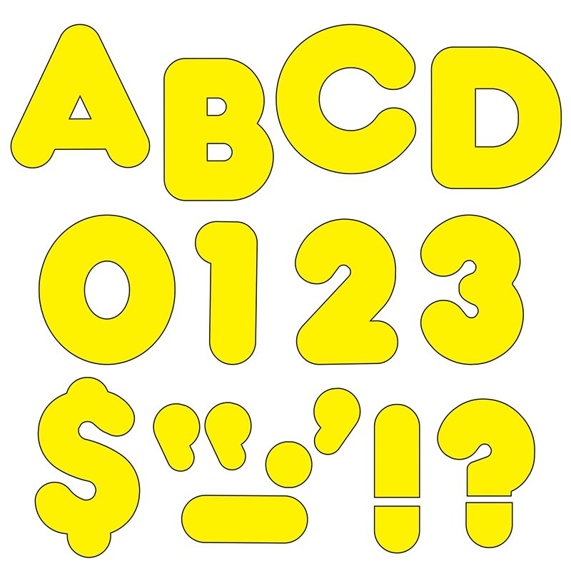 Yellow 4″ Casual Uppercase Ready Letters