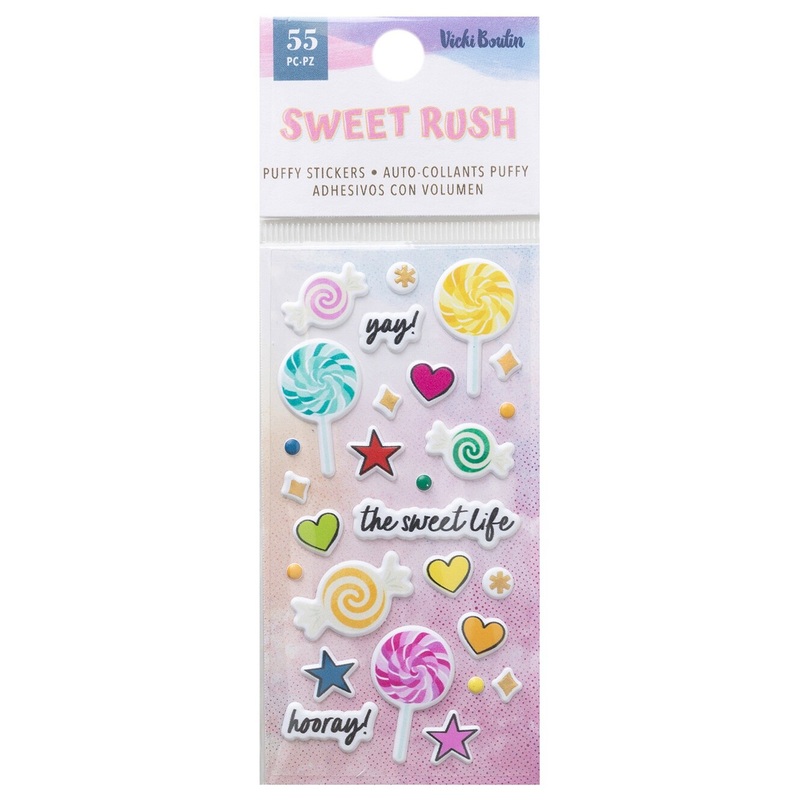 Vicki Boutin Sweet Rush Mini Puffy Stickers 55/Pkg