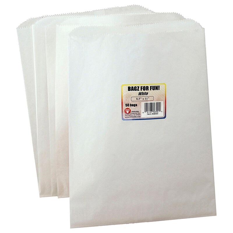 White Pinch Bottom Bags, 8.5″ x 11
