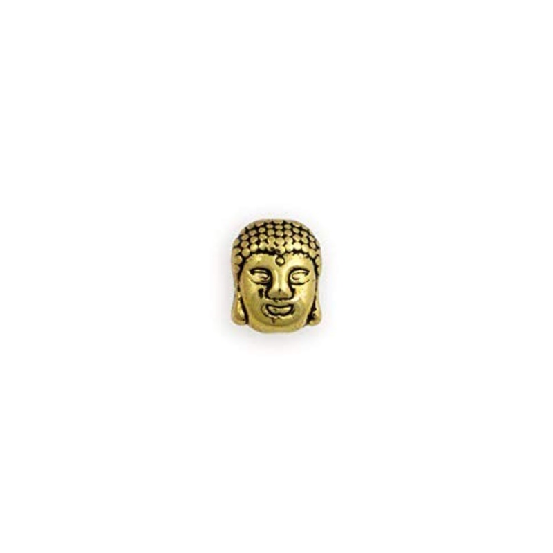 11×9 Gold Plated Pewter Buddha Head Bead