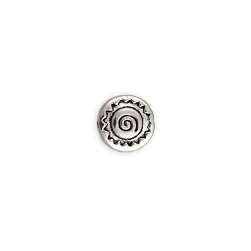 12mm Swirl Sunburst Pewter Coin Bead