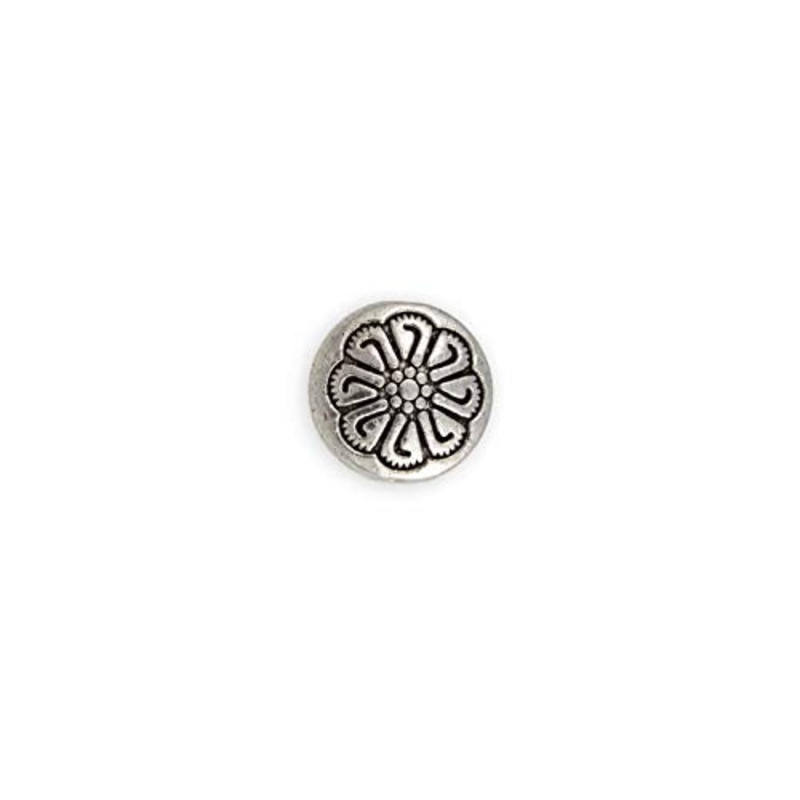 12x5mm Pewter Flower Coin Bead