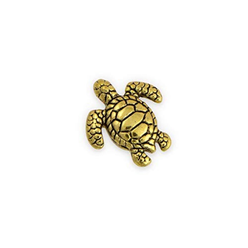 18x16m Gold Plated Pewter Turtle Bead
