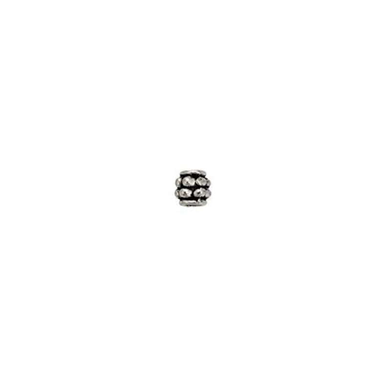 4mm Pewter Stacked Flower Heishi Bead (Package of 10)