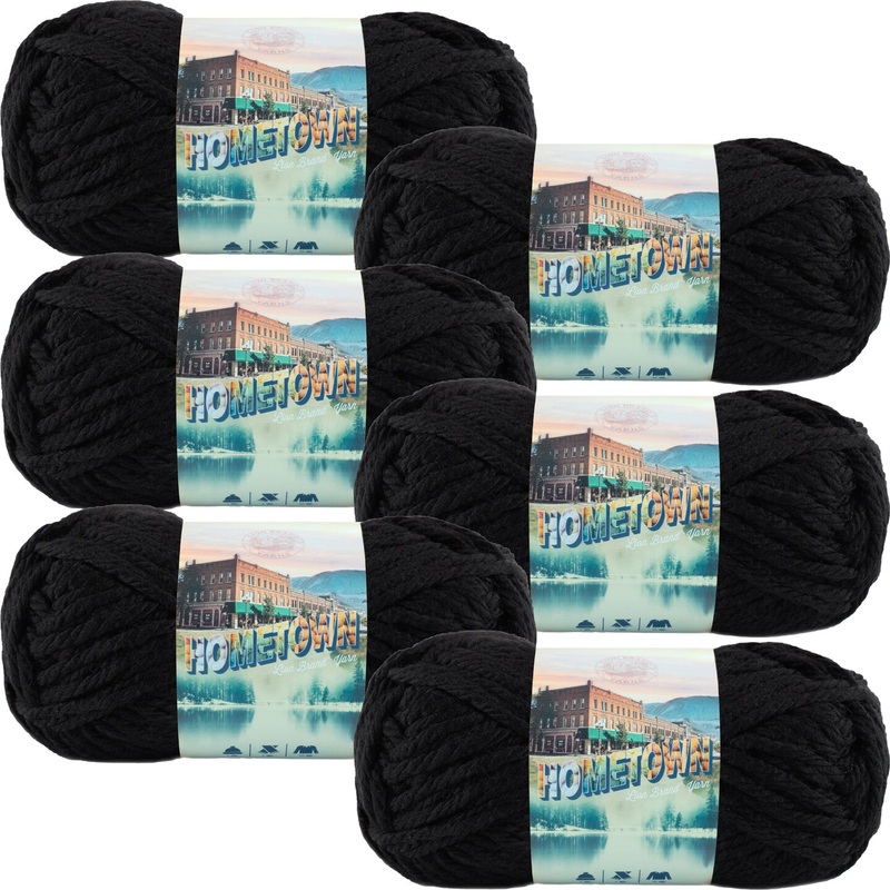 (6 Pack) Lion Brand Yarn Hometown Yarn, South Dakota Black