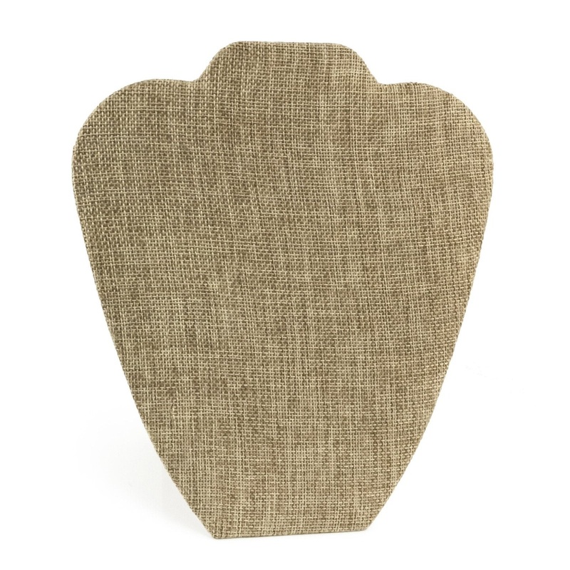 Burlap Necklace Display Stand Medium Size 8″ Jewelry Display with Easel Back