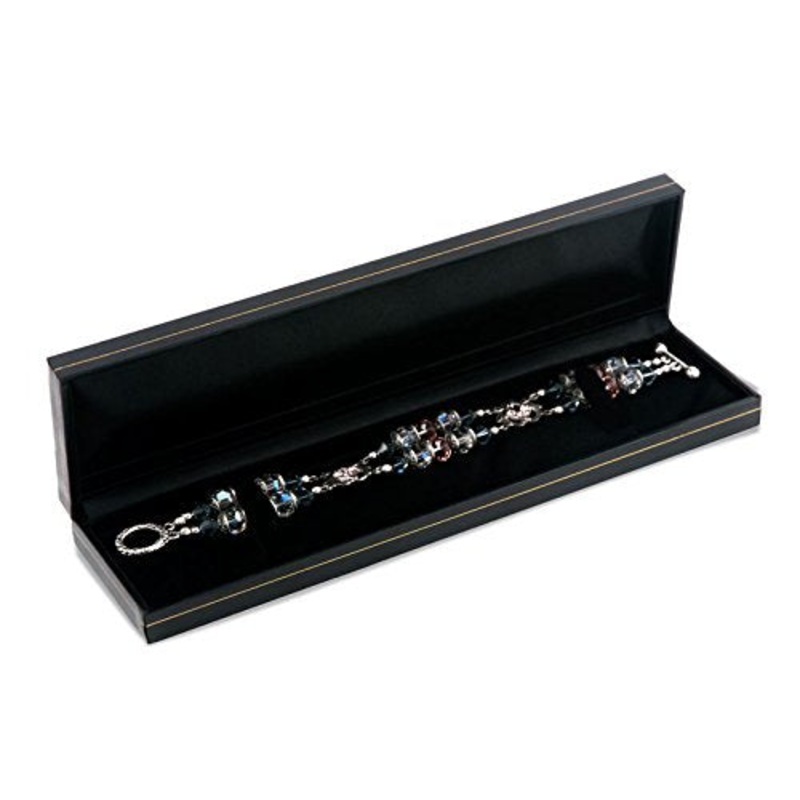 Cartier Style Bracelet Box Black Leatherette