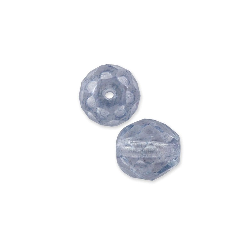 Czech Fire Polished Rounds 8mm Blue Luster (Package of 10)