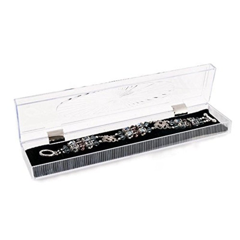 JewelrySupply Crystal Style Lucite Bracelet Box