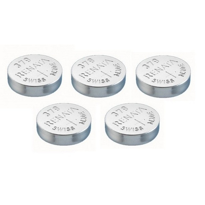 Renata Watch Battery Swiss Made Renata 379 or SR521SW OR AG0 1.5V (5 Batteries, 379 or SR 521 SW)