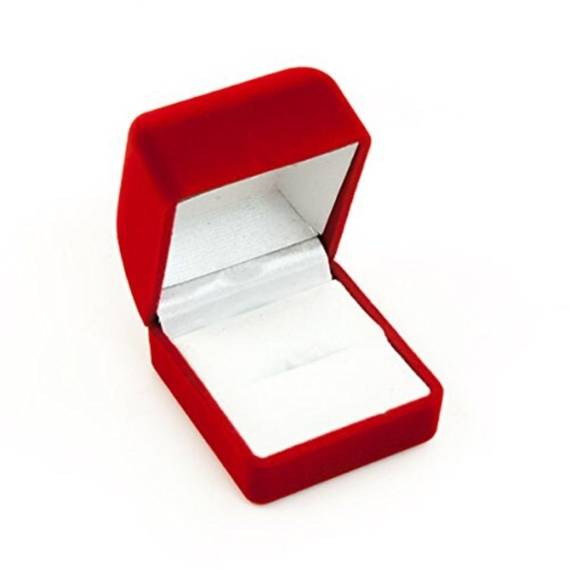 Small Ring Box Red Flocked