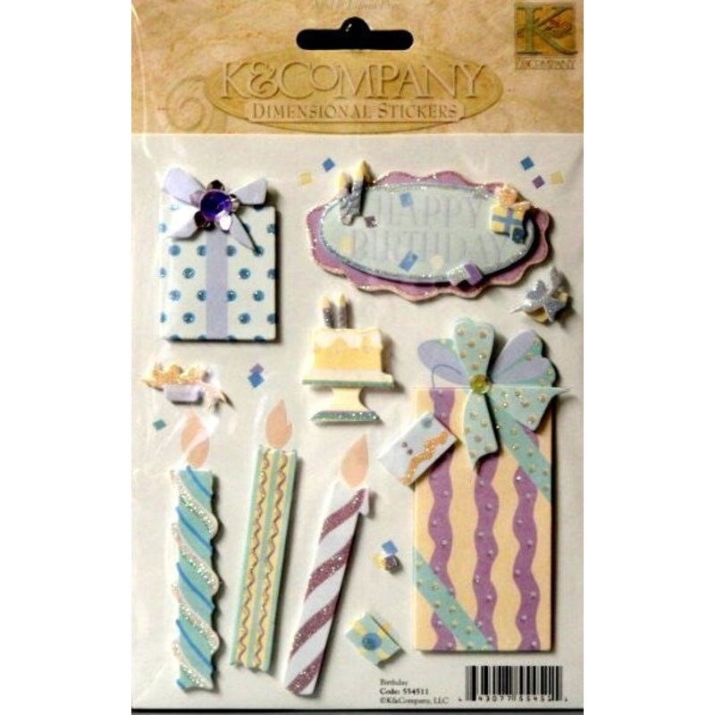 K & Company Birthday Dimensional Stickers