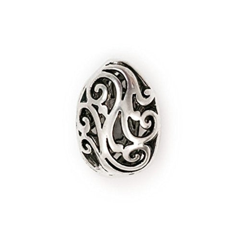 Teardrop Pewter Filgree Puff Bead 17x13mm