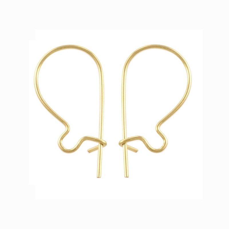 JewelrySupply 1/20 14K Gold Filled Kidney Shapped Earring Wires (1 Pair of Gold Filled Earrings)