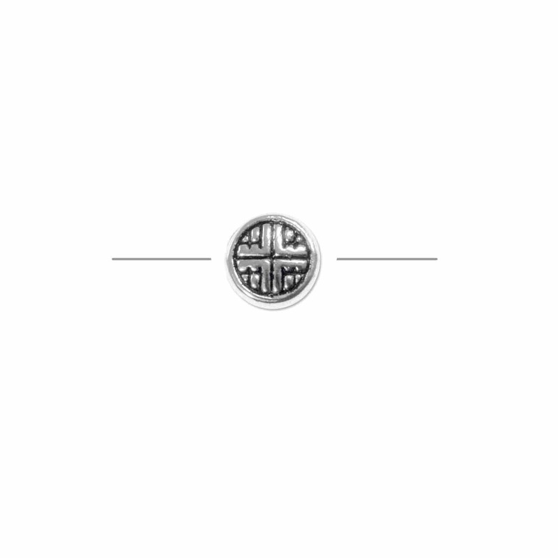 Zen Round Bead 6mm Pewter Antique Silver Plated (Package of 10)