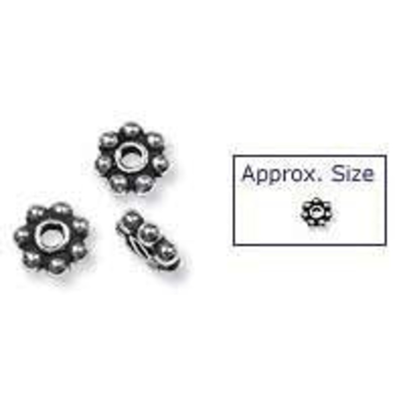 Bead Bali Style Flat Flower 4.8×1.5mm Sterling Silver