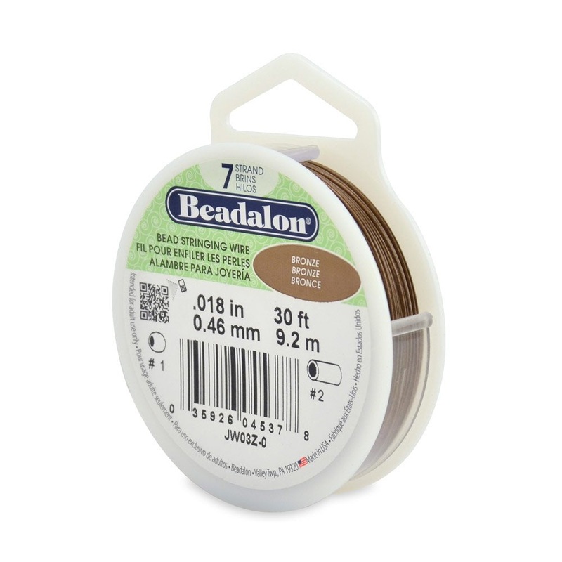Beadalon Wire .018″ 30ft Bronze 7 Strand