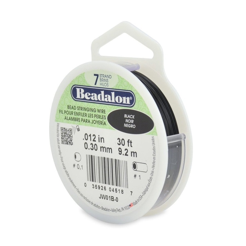 Black Beadalon Beading Wire .012″ Thickness 7 Strand (30 Feet)