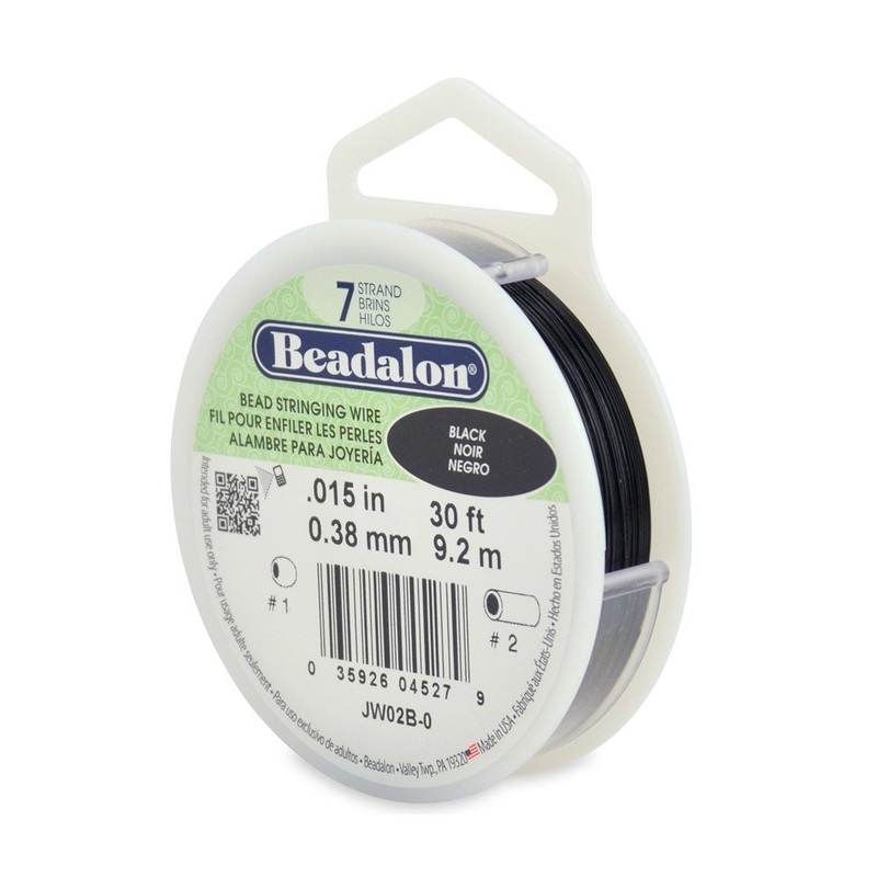 Black Beadalon Beading Wire .015″ Thickness 7 Strand (30 Feet)