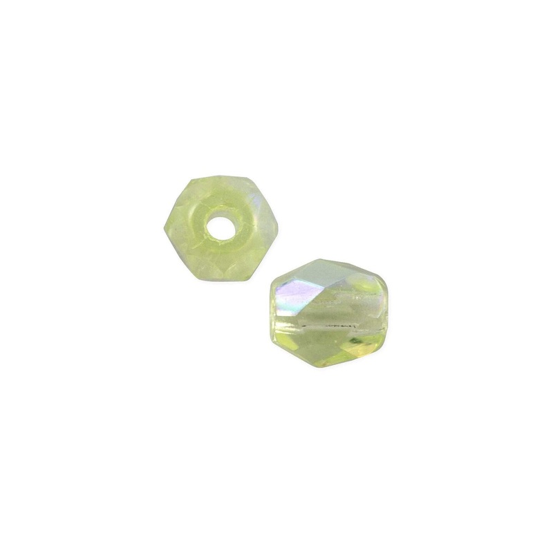 Czech Fire Polished Glass Round Beads 4mm Jonquil AB (Package of 50)