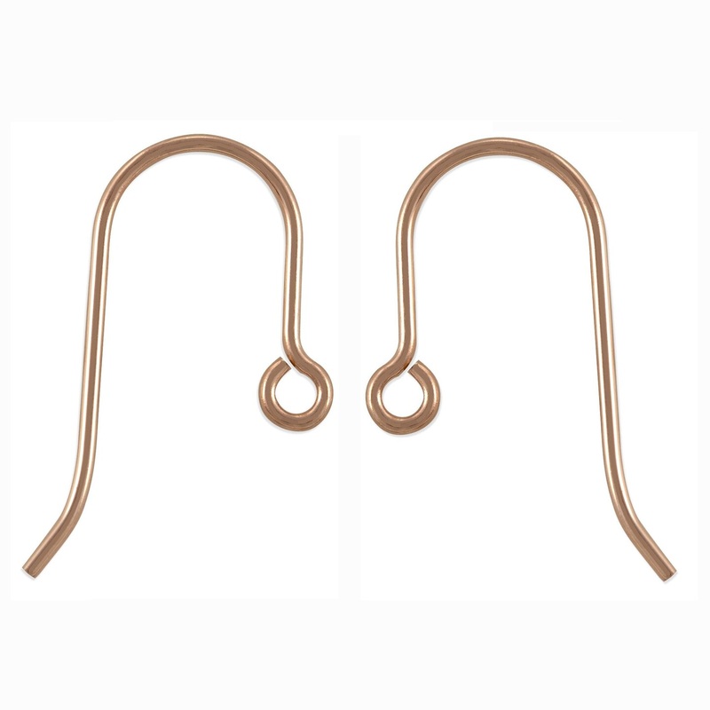 JewelrySupply French Earring Wires Rose Gold Filled (1 Pair of Rose Gold Filled Earrings)