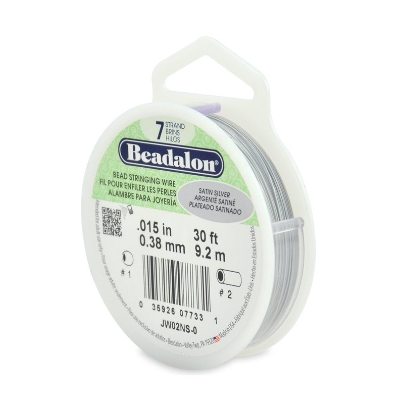 Beadalon Wire .015″ 30ft Satin Silver 7 Strand