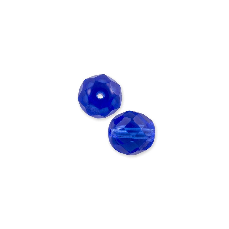 Czech Fire Polished Glass Round Beads 4mm Sapphire (Package of 50)