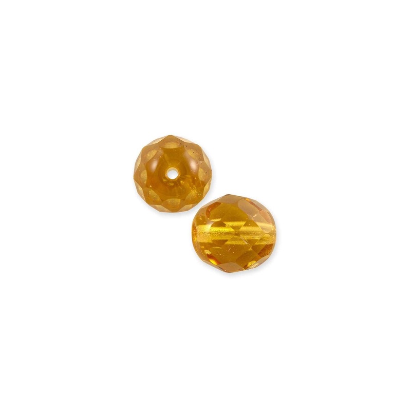 Czech Fire Polished Glass Round Beads 4mm Topaz (Package of 50)
