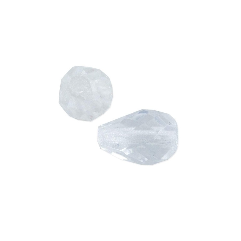 Czech Fire Polished Glass Teardrop Shaped Beads 10x7mm Crystal (Package of 10)
