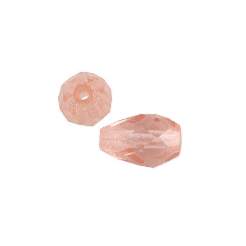 Czech Fire Polished Glass Teardrop Shaped Beads 10x7mm Rose (Package of 10)