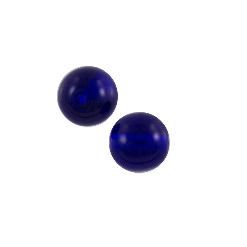 Czech Pressed Glass Round Beads 8mm Cobalt (Package of 10)