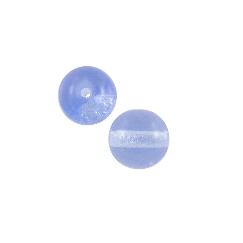 Czech Pressed Glass Round Beads 8mm Light Sapphire (Package of 10)