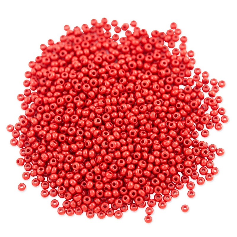 Czech Seed Bead 11/0 (2mm) Beads Opaque Red Beads