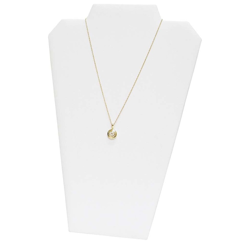 Necklace Display 1 Chain White Leatherette