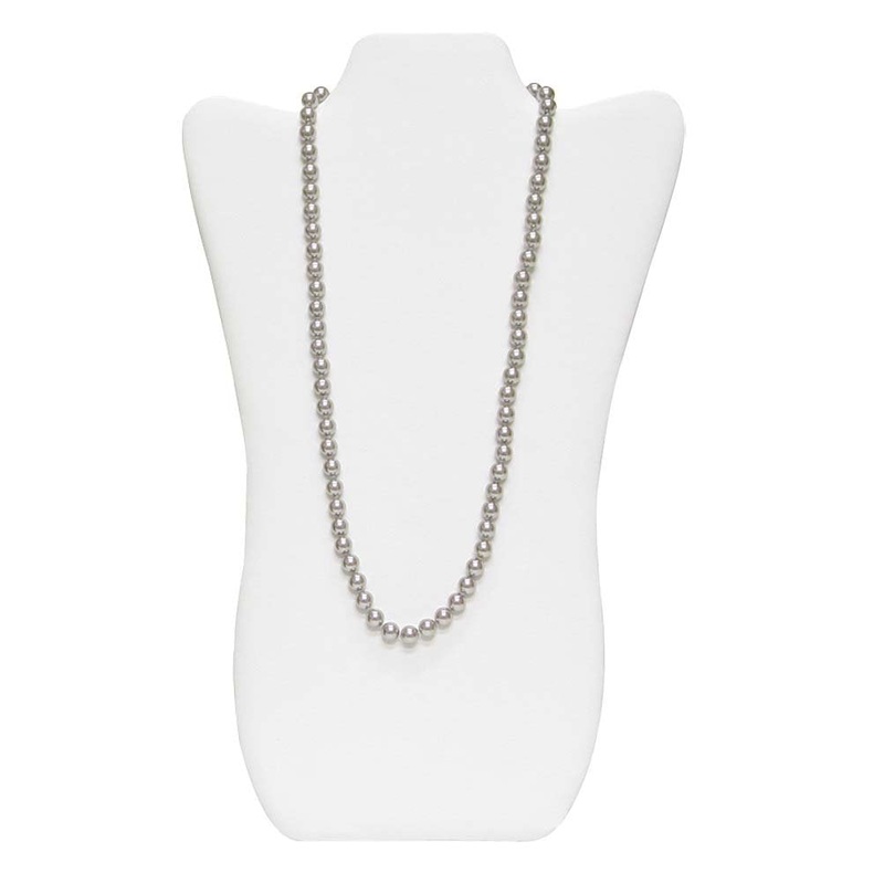 Necklace Display Tall White Leatherette