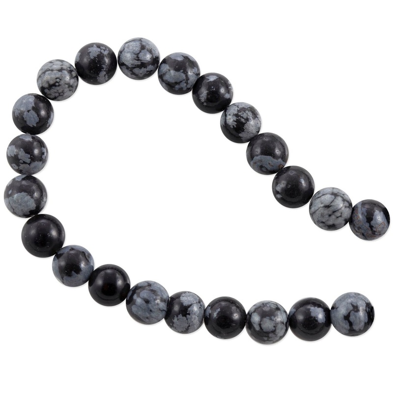 Snowflake Obsidian Round Beads 6mm (16″ Strand)