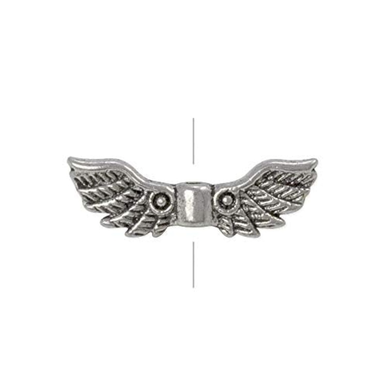 Wing Bead 4x22mm Pewter Antique Silver Plated