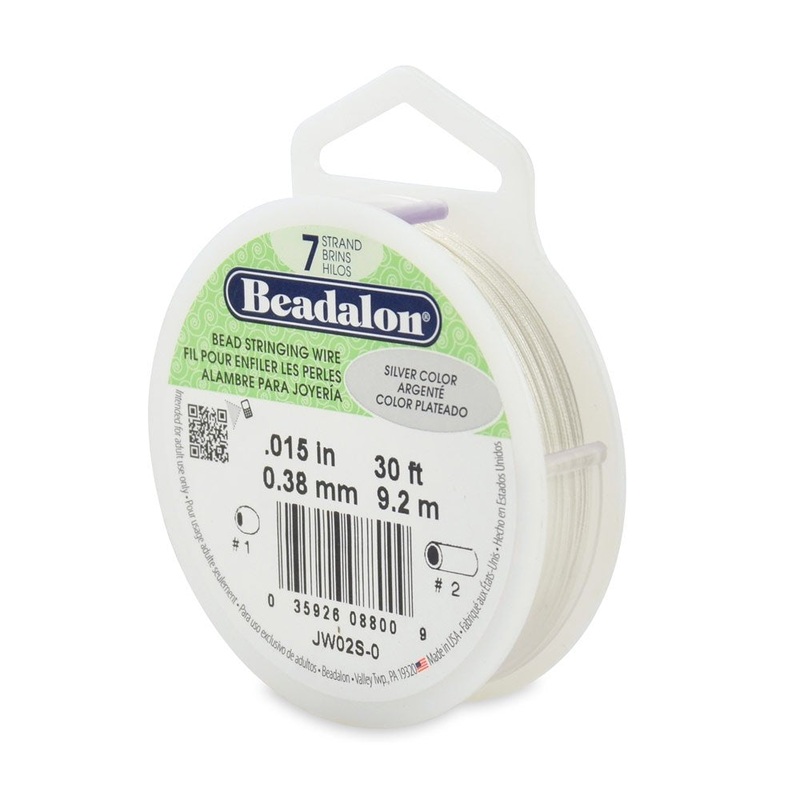 Beadalon Wire .015″ 30ft Metallic Silver Color 7 Strand