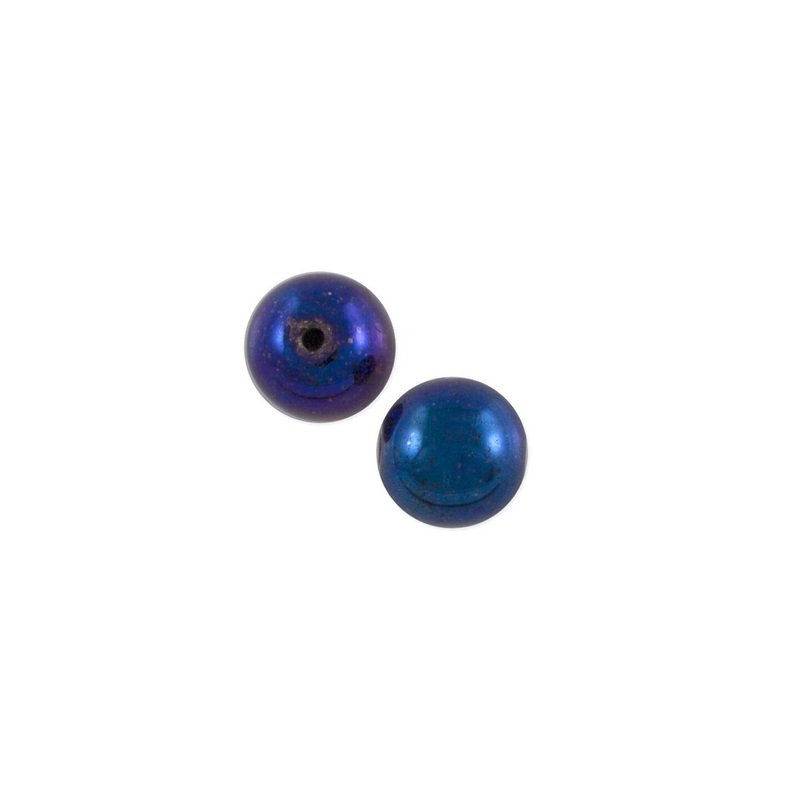 Blue Iris Czech Pressed Glass Round Beads 4mm (Package of 10)