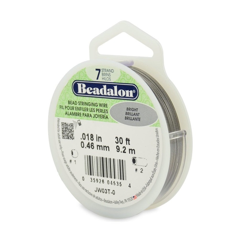 Bright Silver Beadalon Beading Wire .018″ Thickness 7 Strand (30 Feet)