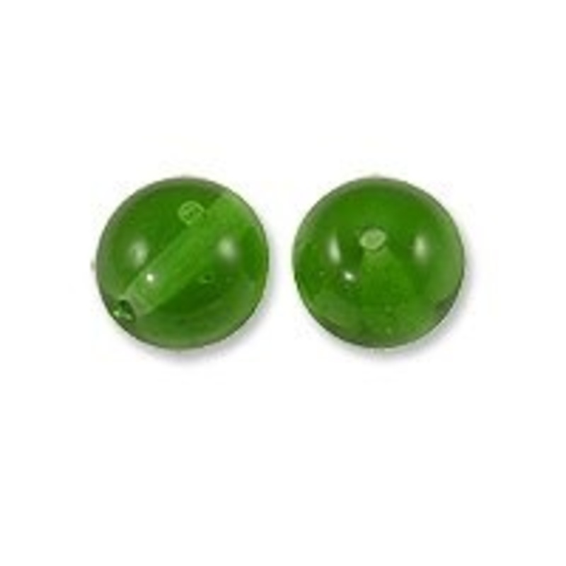Czech Pressed Glass Round Beads 4mm Emerald (Package of 10)
